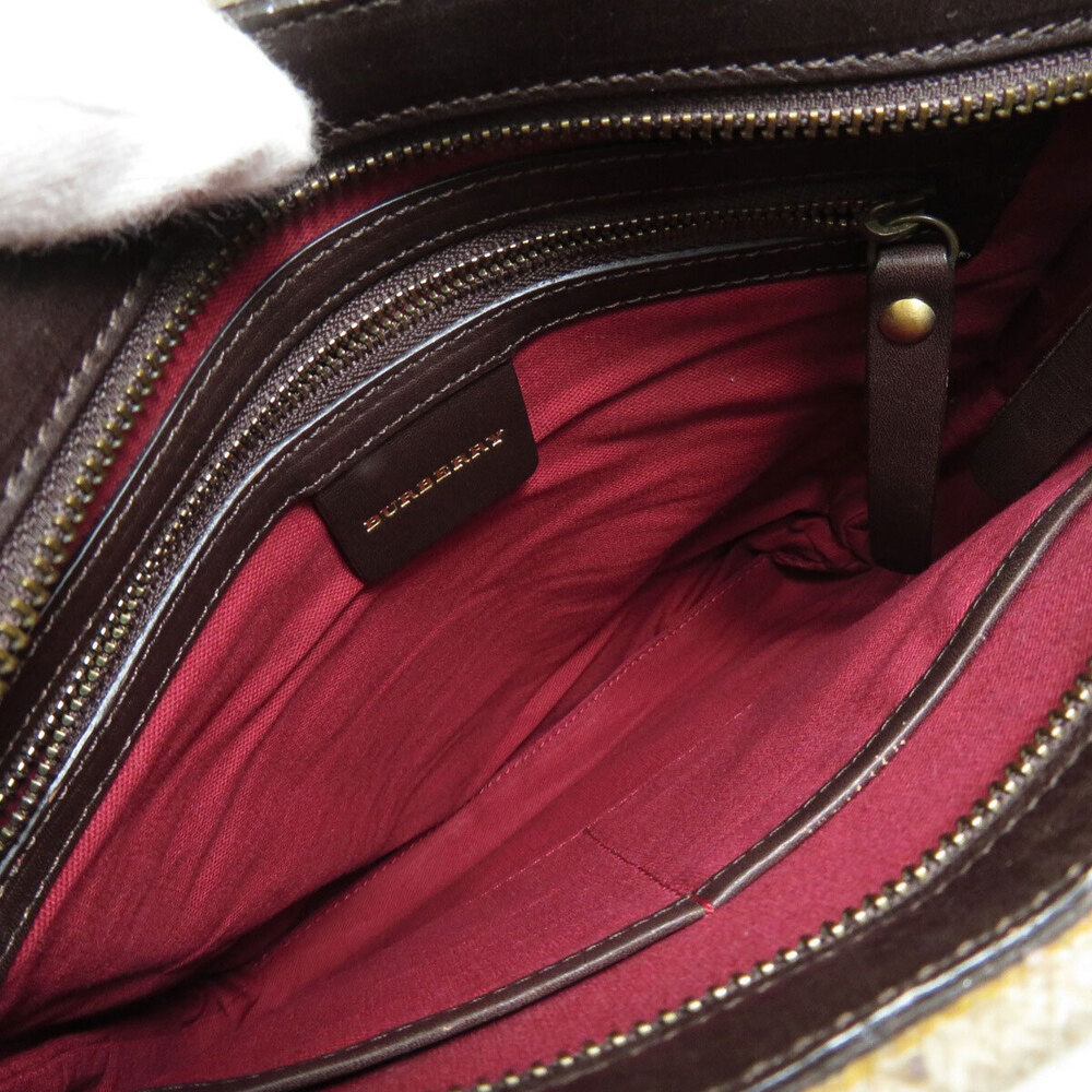 Burberry Nova Check Shoulder Bag Wool Leather - Picture 5 of 11